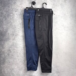 Athletic Works Boys Tech Fleece Jogger Pant Bundle Lot of 2 Black Blue XXL NWT